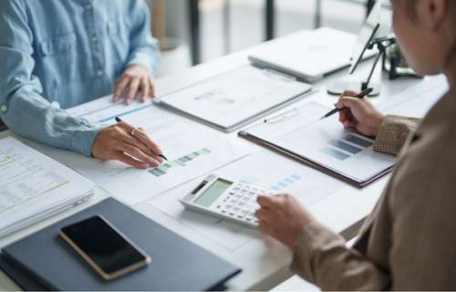 Accountant reviewing property accounts